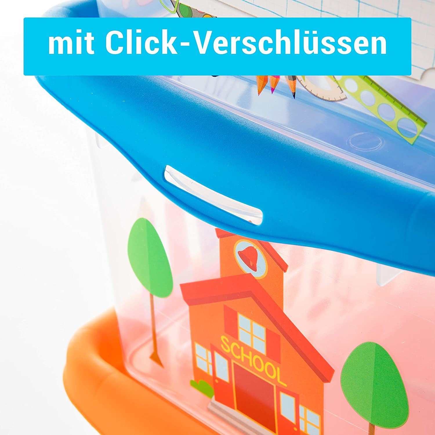 Centi Spielzeugtruhe Aufbewahrungsbox Kinder, Aufbewahrungsbox mit Deckel Kinder (3 St., 4L, 29L x 19.3B x 13H cm), um Spielzeug, Bücher und Kleidung aufzubewahren und zu organisieren