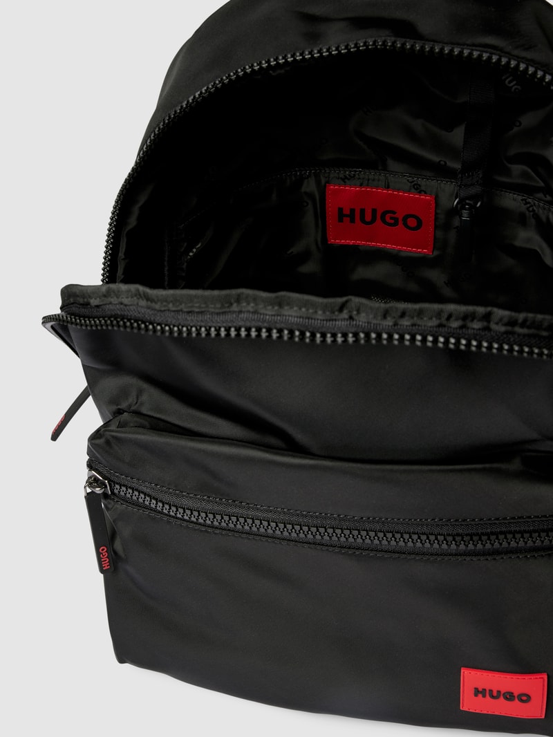 Rucksack mit Label-Detail Modell 'Erik' in schwarz