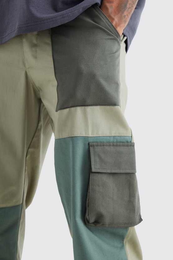 Tall lockere Colorblock Cargo-Hose
