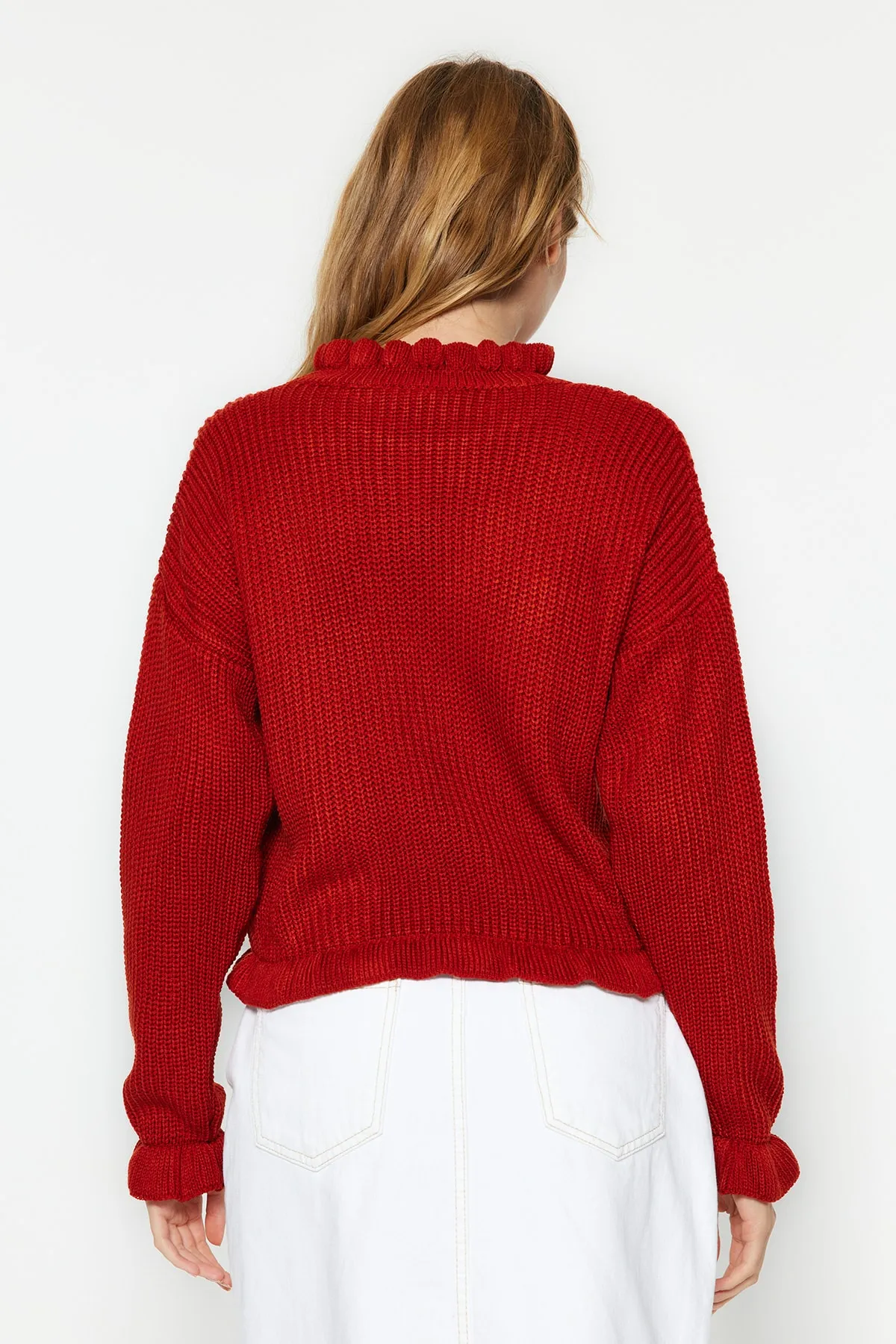 Trendyol Collection  Kurzer Strickpullover mit Kachelmuster TWOAW22KZ0530