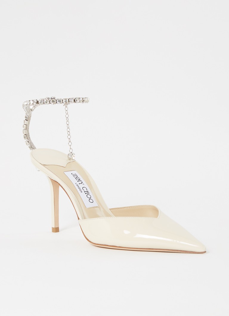 Jimmy Choo Saeda pumpa van lakleer met kristal