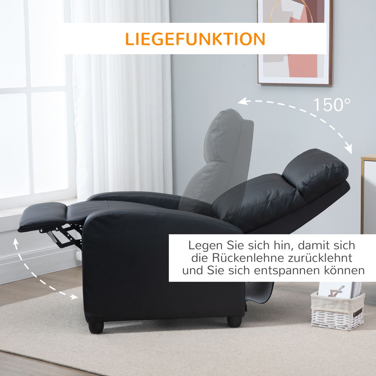 HOMCOM Massagesessel Relaxsessel Massagesofa mit Rückenlehne 2 Punkt Massage