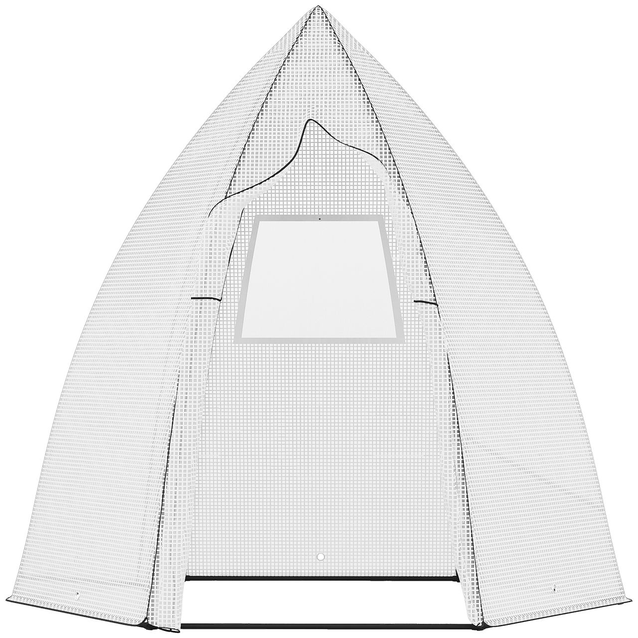 Outsunny Mini Gewächshaus Überwinterungszelt mit Rolltür Weiß 160x140x180cm