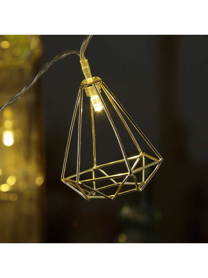 MARELIDA LED Lichterkette DIAMANT 10 kleine beleuchtete Rubine L: 1,6m in silber günstig kaufen onesize