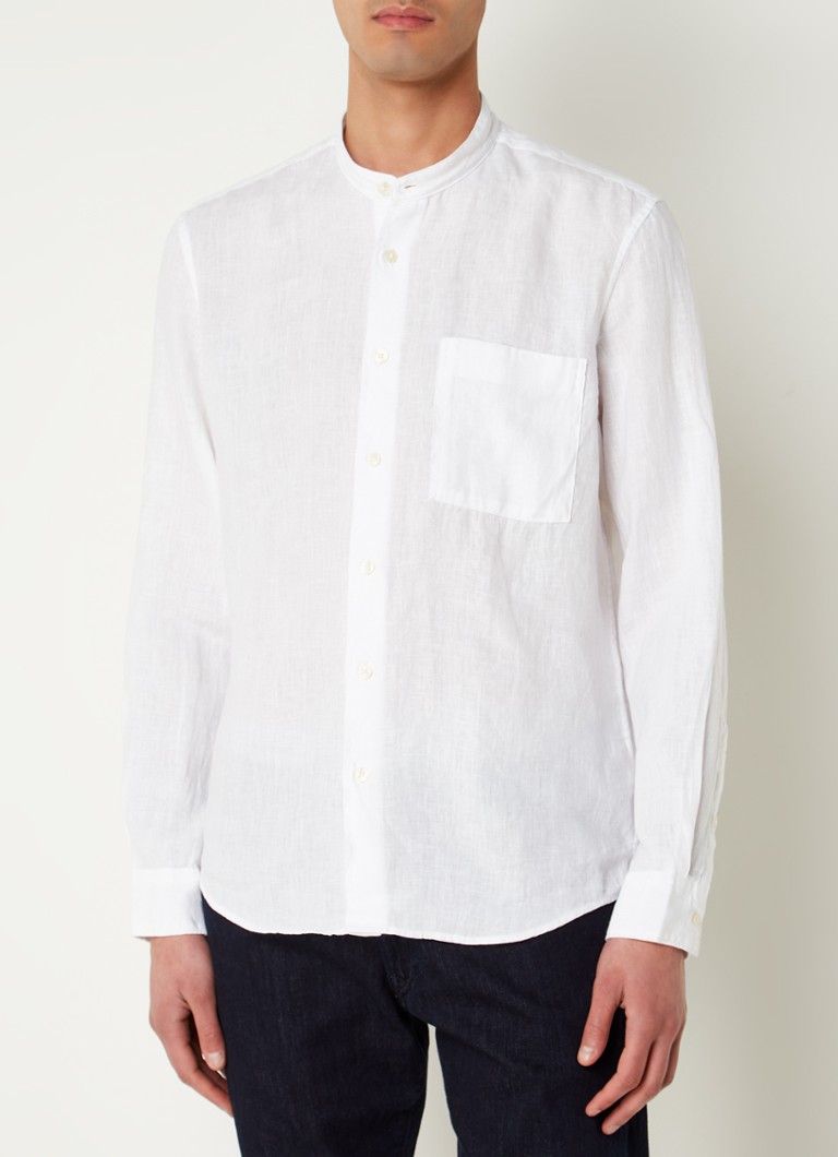 Camisa de linho Marc O'Polo de corte regular com bolso no peito.