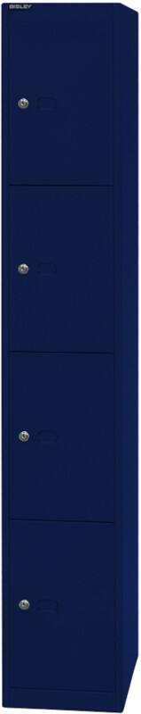 Bisley Metall Schließfach 4 Türen 1 abteile Schlüssel 305 x 457 x 1.802 mm Oxfordblau