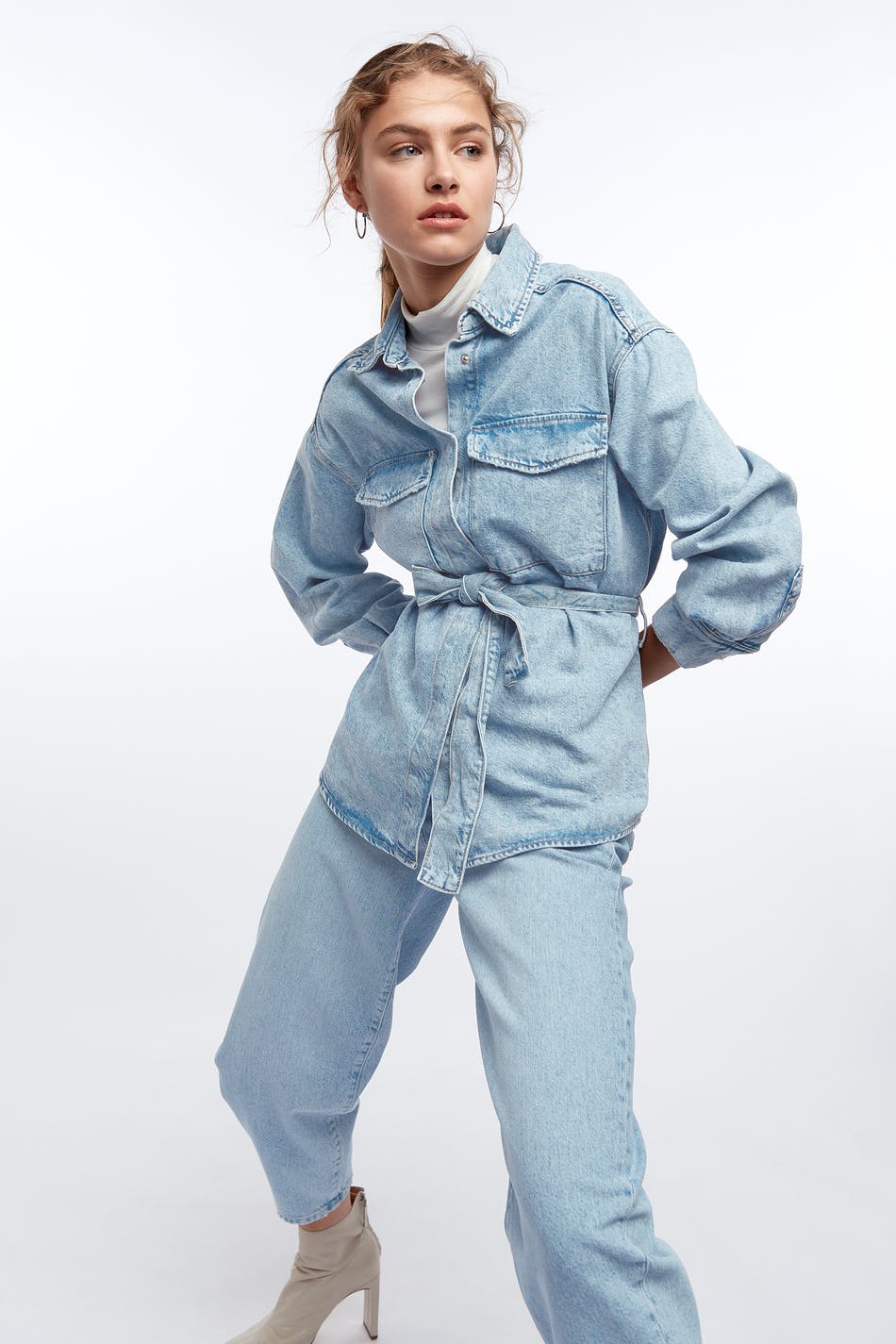 Utility denim shirt