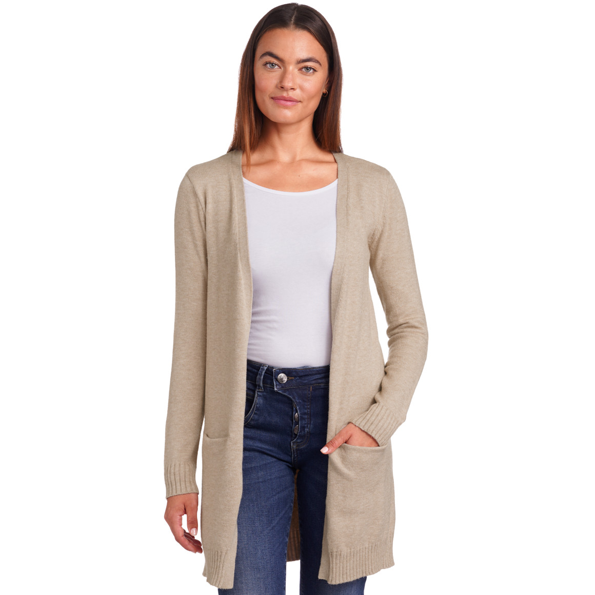 Damen Strickjacke mit zwei Einschubtaschen
