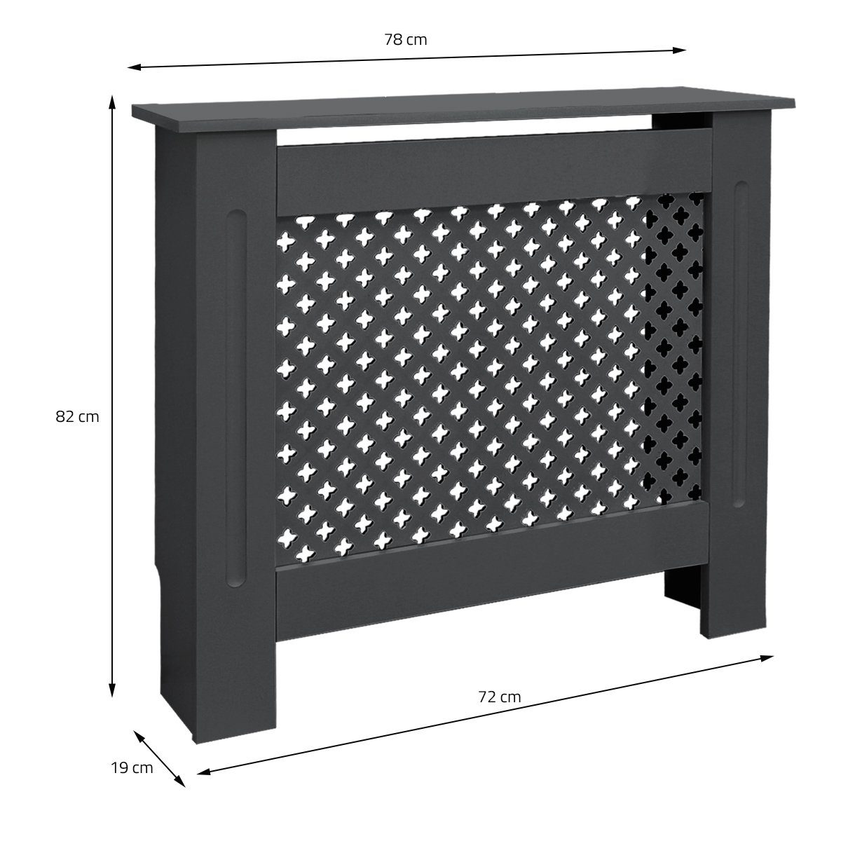 ML-DESIGN Heizungsverkleidung Wabenmuster Heizungsverkleidung Heizkörperabdeckung Heizungsabdeckung, Zubehör für Heizkörper, Anthrazit 78x19x82cm MDF lackiert