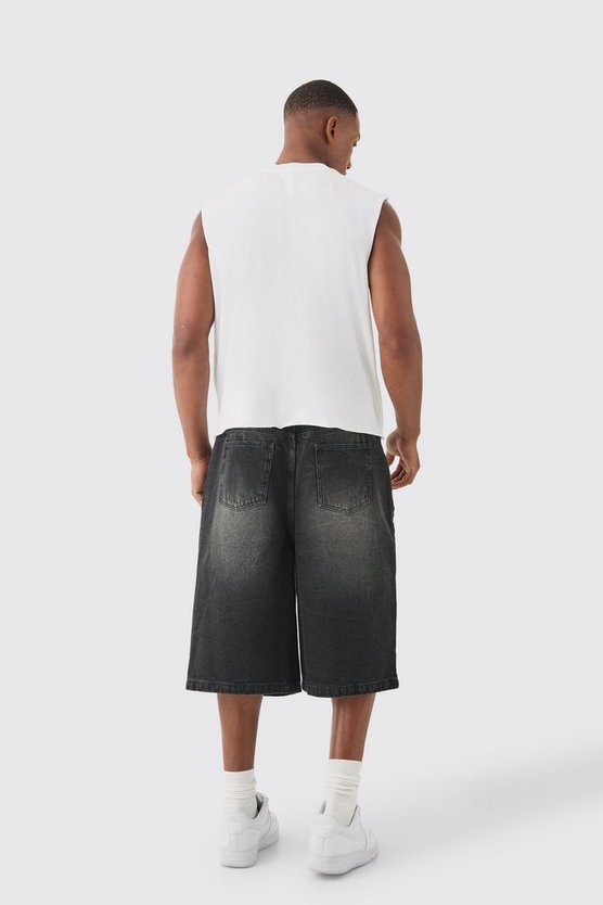 Kastiges zerrissenes Oversize Tanktop mit Homme Renaissance-Print