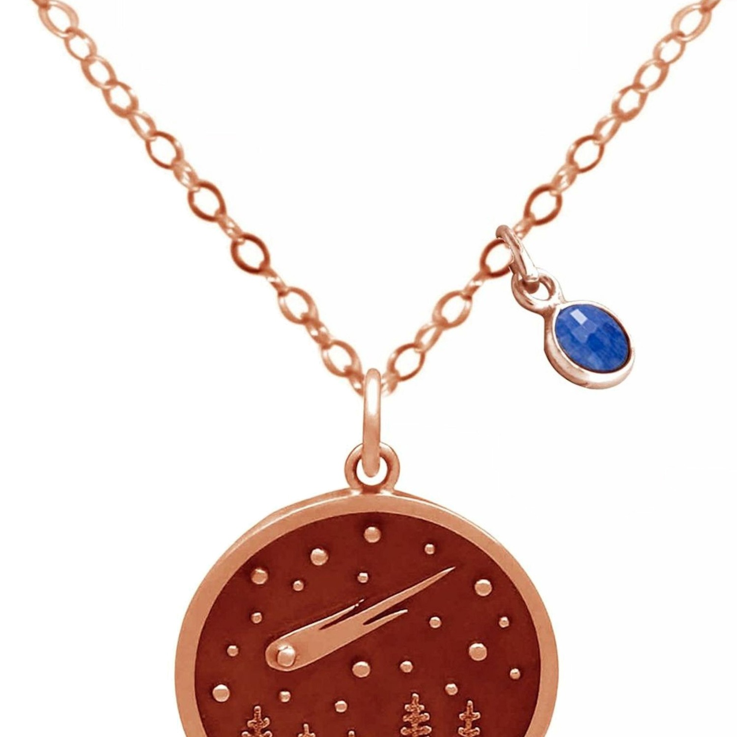 Kette mit Anhänger 'KOMET. STERNSCHNUPPE Saphir'