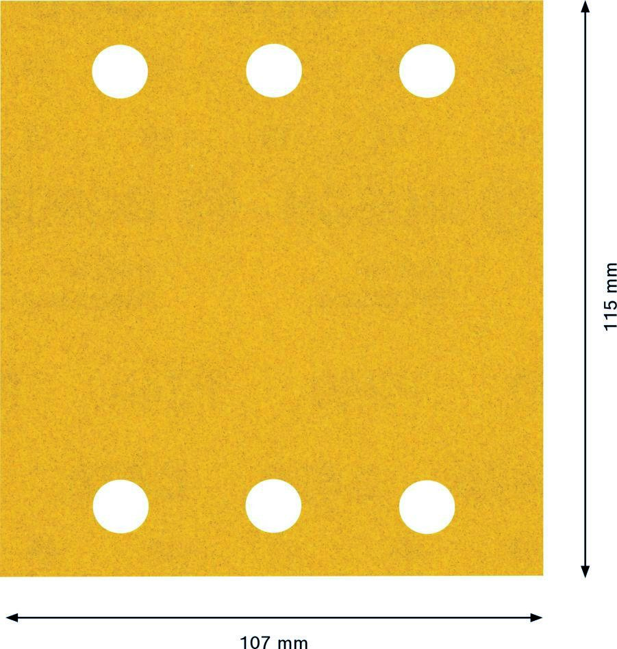 Bosch Blue Zubehör 2608900895 Expert C470 Schleifpapier mit 6 Löchern 115 x 107 mm, K240 10 Stück
