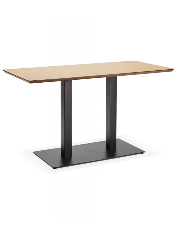 KADIMA DESIGN Esstisch Eichenfinish MDF mit Metallgestell | Designertisch Zumba in Beige günstig kaufen