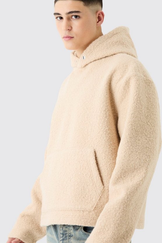 Kastiger Oversize Bouclee Borg-Hoodie