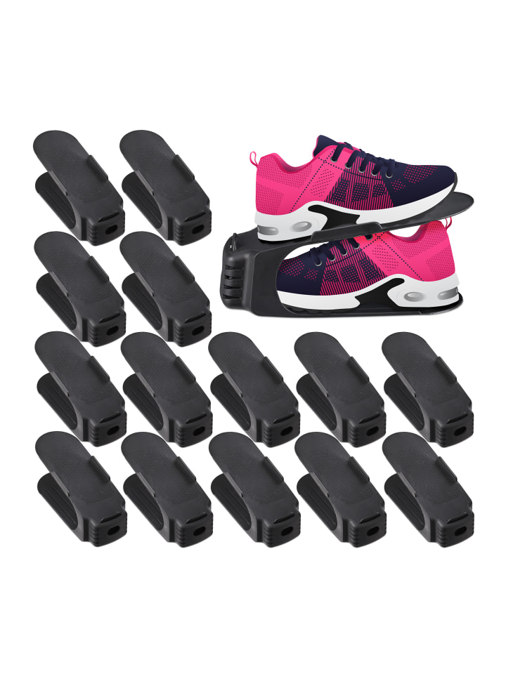 relaxdays 15 x Schuhstapler in Schwarz günstig kaufen onesize