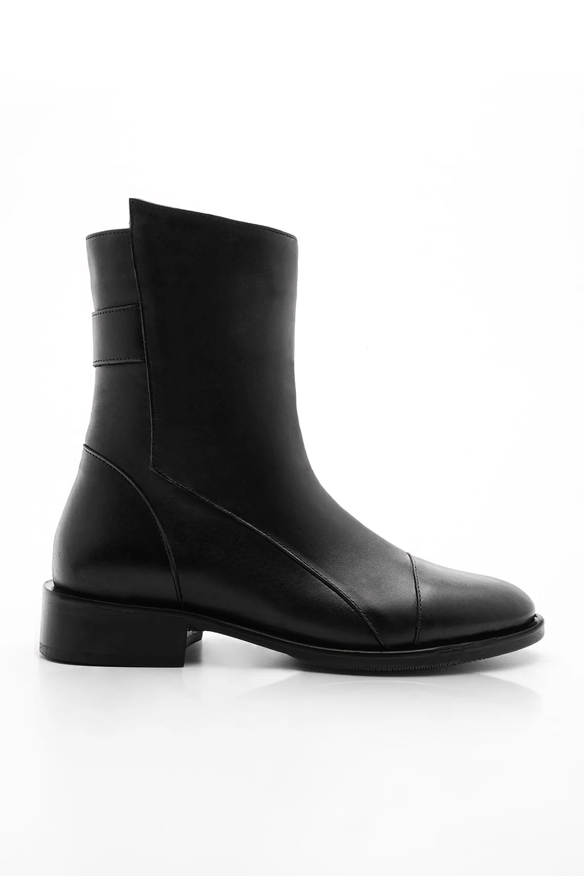 Marjin  Damenstiefel aus echtem Leder mit Reißverschluss Tekas schwarz