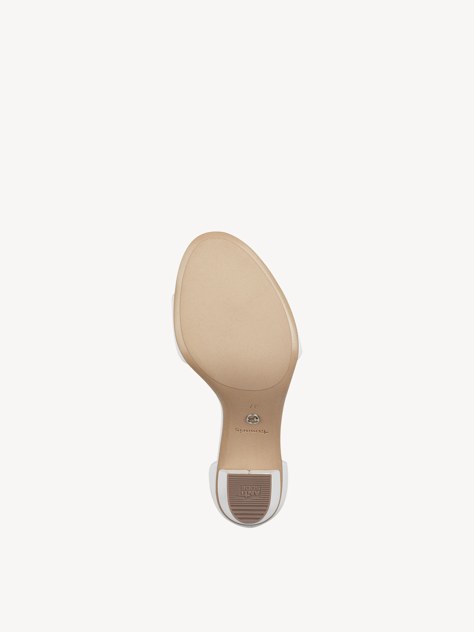 Sandale à talon en cuir - blanc