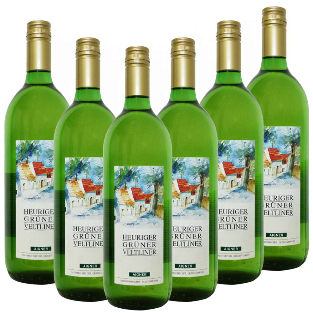 Weinkellerei Aigner Heuriger Grüner Veltliner QUW 1,0l Niederösterreich Aigner  trocken - 6er Karton