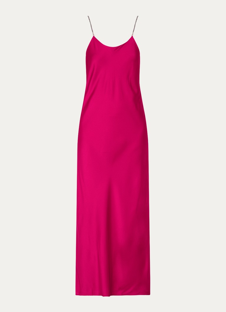 Rochie maxi din satin Ba&sh Cali cu crăpătură
