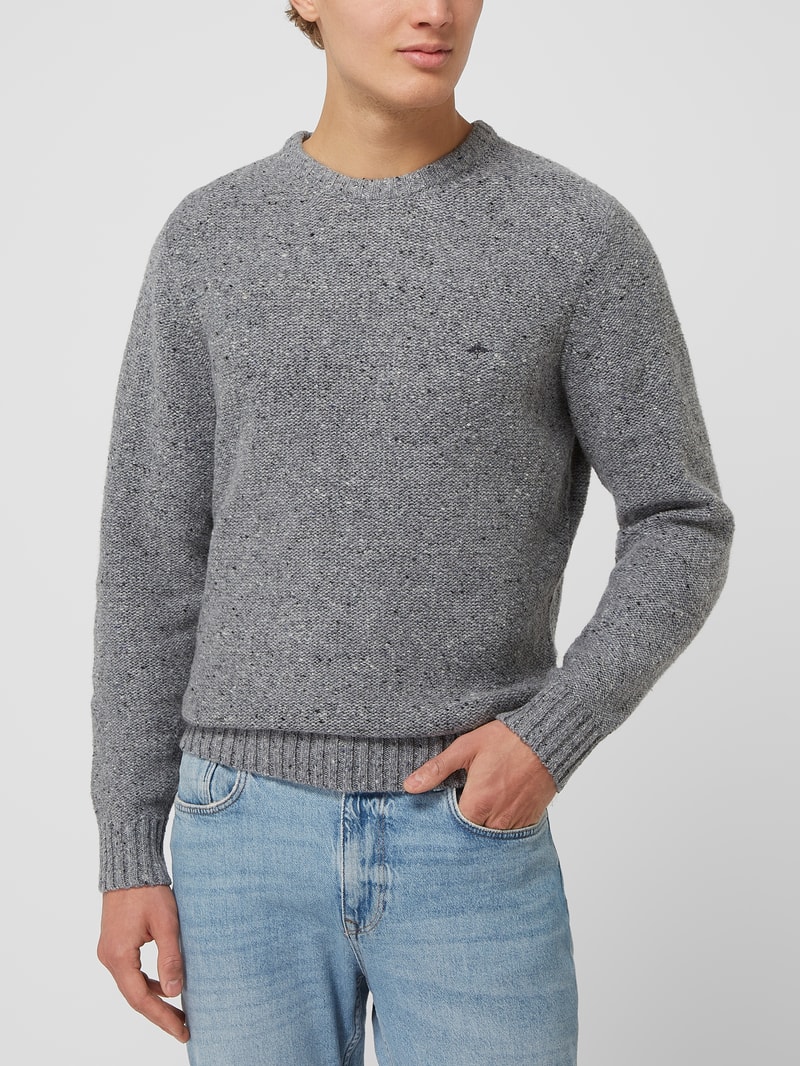 Pullover mit Rundhalsausschnitt in mittelgrau