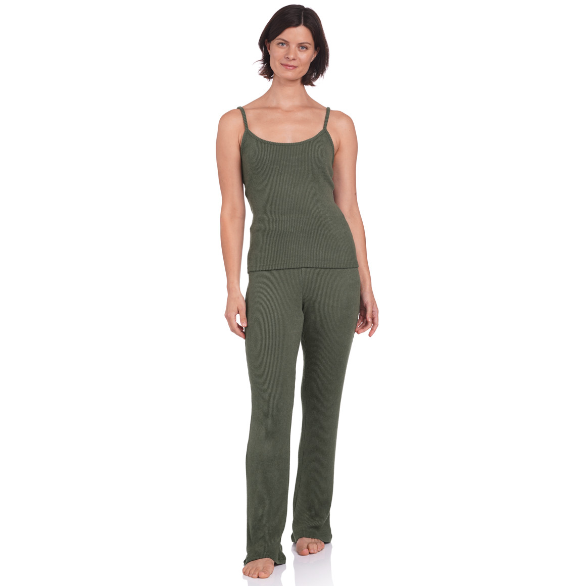 Damen Loungewaer-Top in gerippter Optik