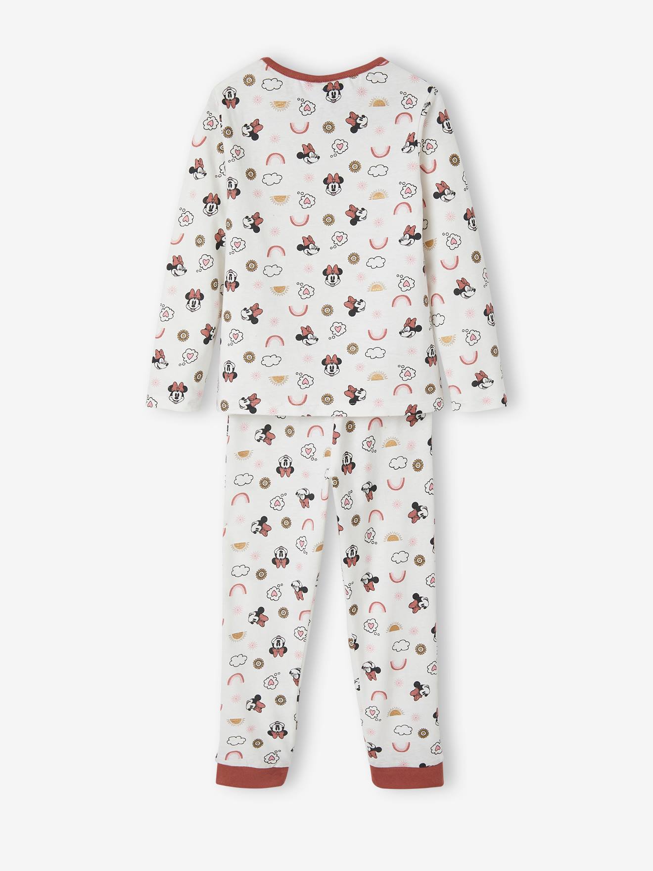 Pyjama long fille DS® Minnie blanc imprimé