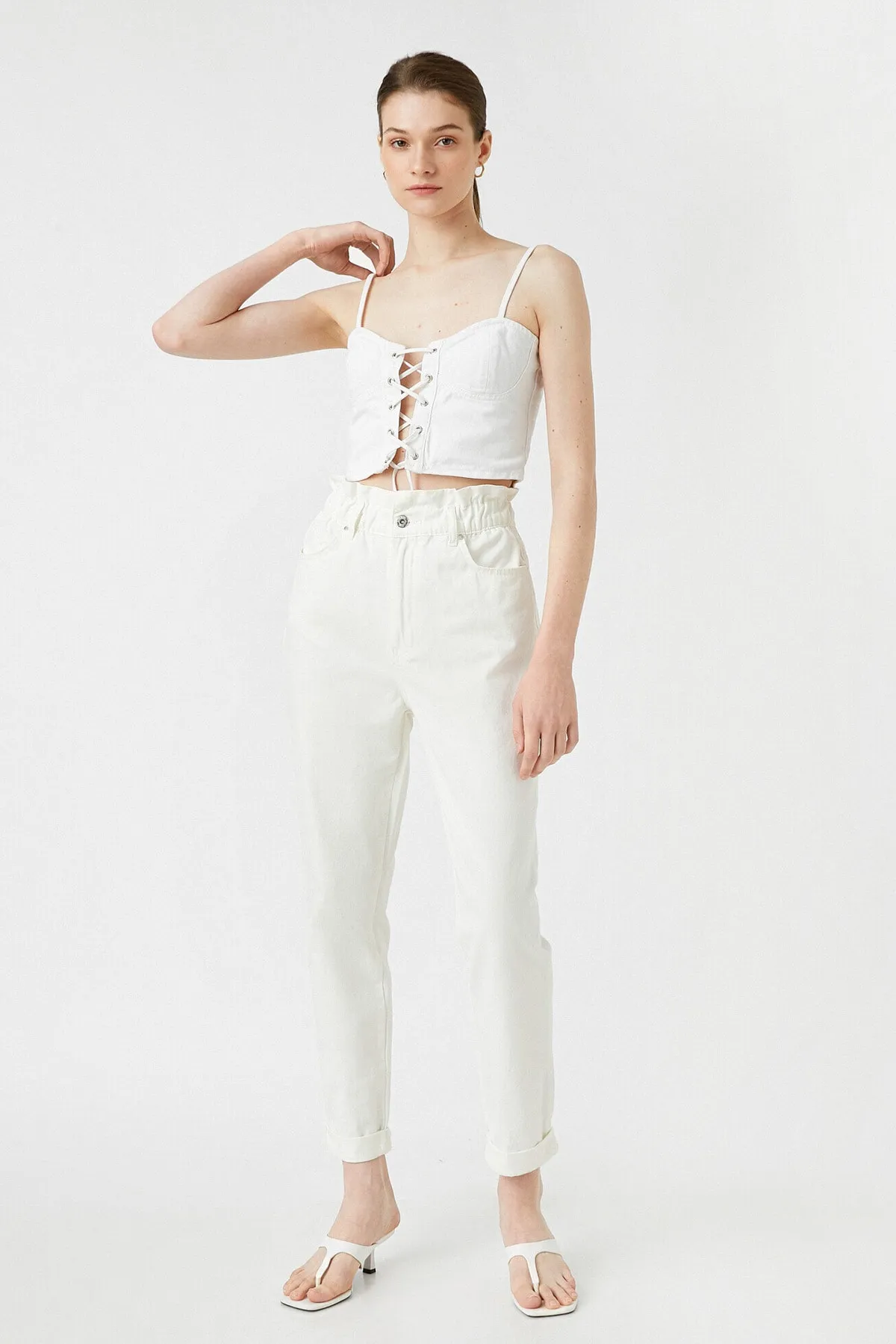 Koton  Off-White-Jeans für Damen 2YAK47004MW