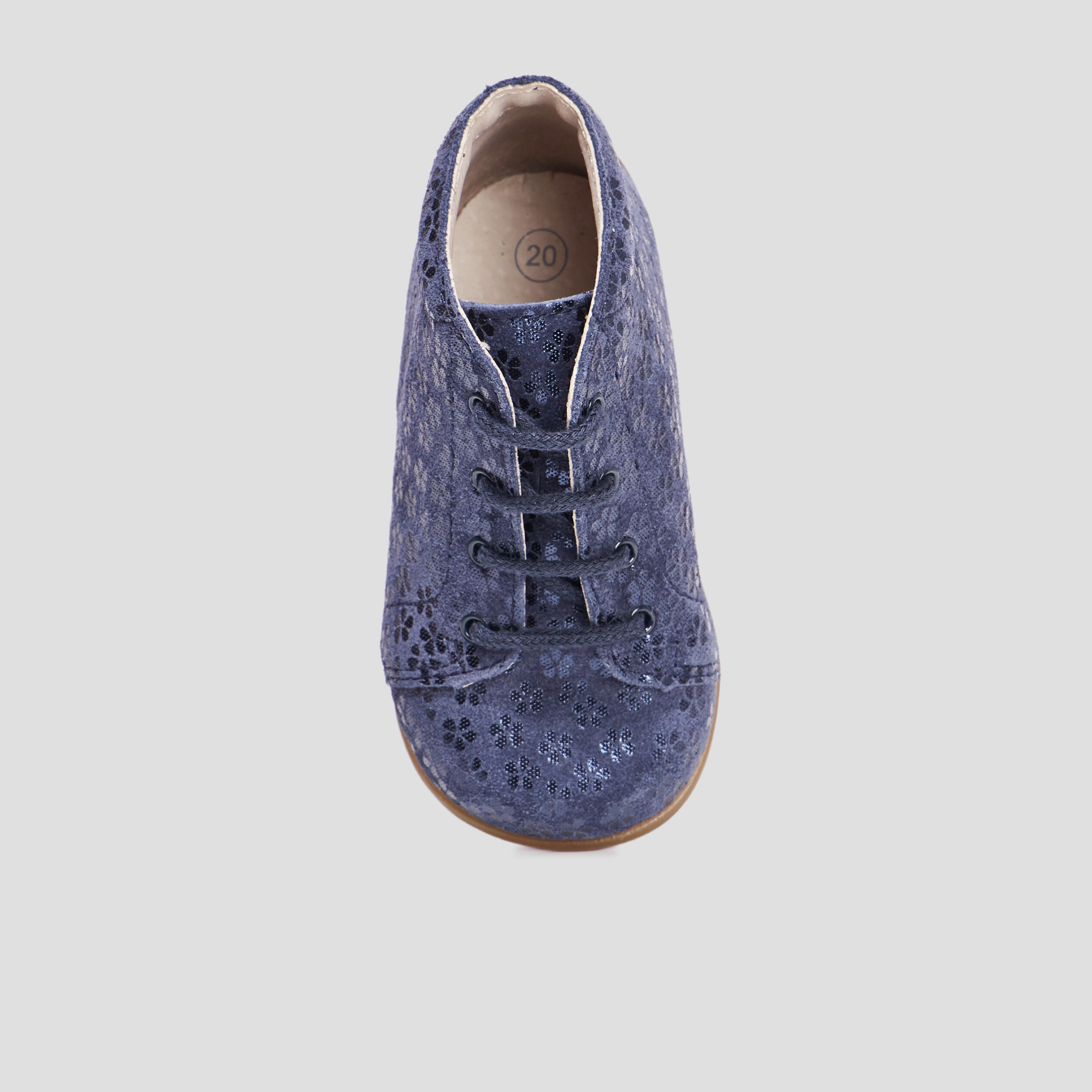 Bottillons à lacets en cuir bleu marine bébé fille | La Halle