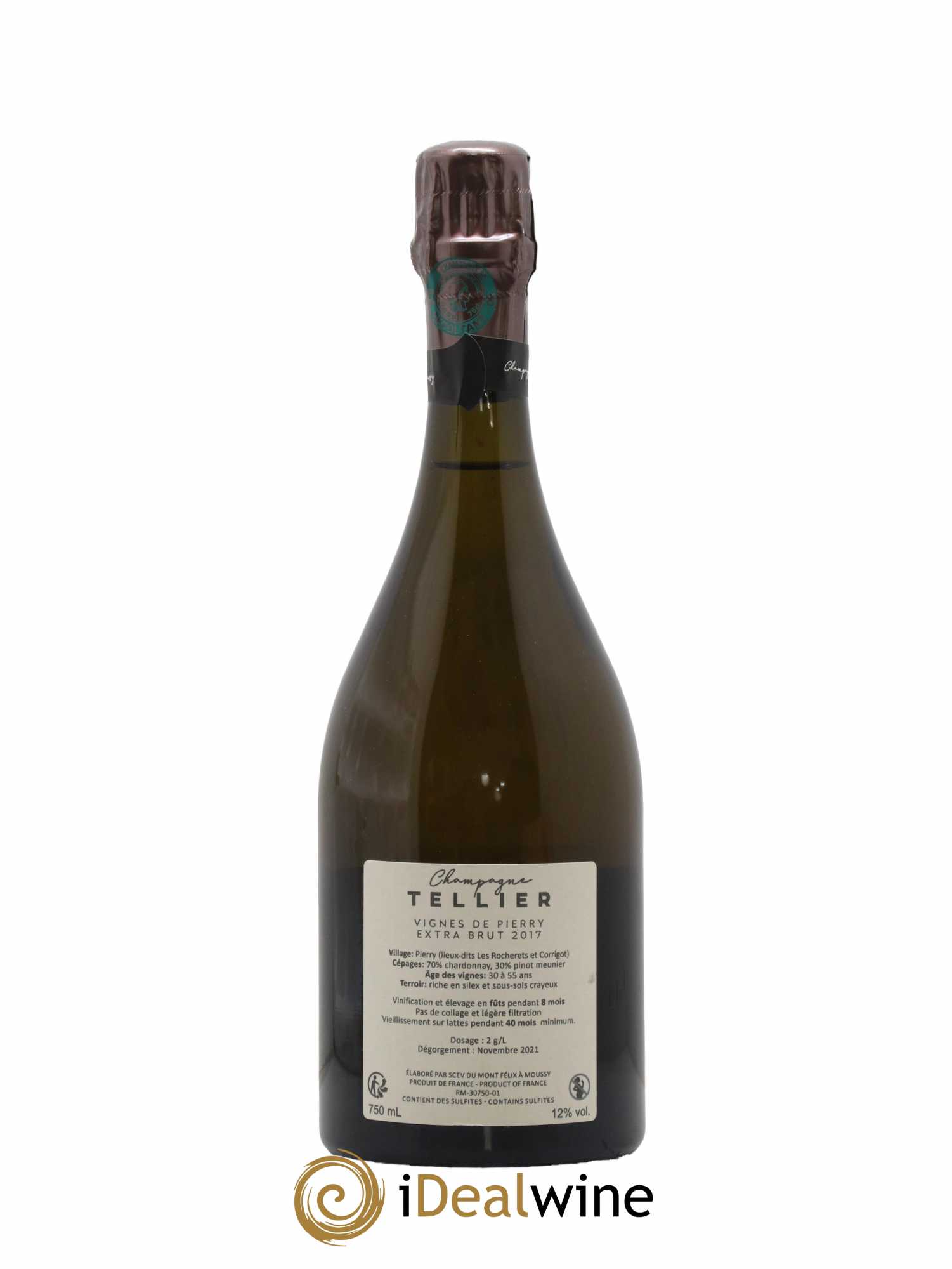 Vignes de Pierry Premier Cru Extra-Brut Tellier  2017 - Lot de 1 Bouteille