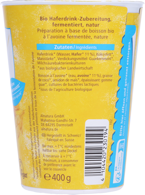 Alnatura Bio Joghurtalternative Hafer Natur