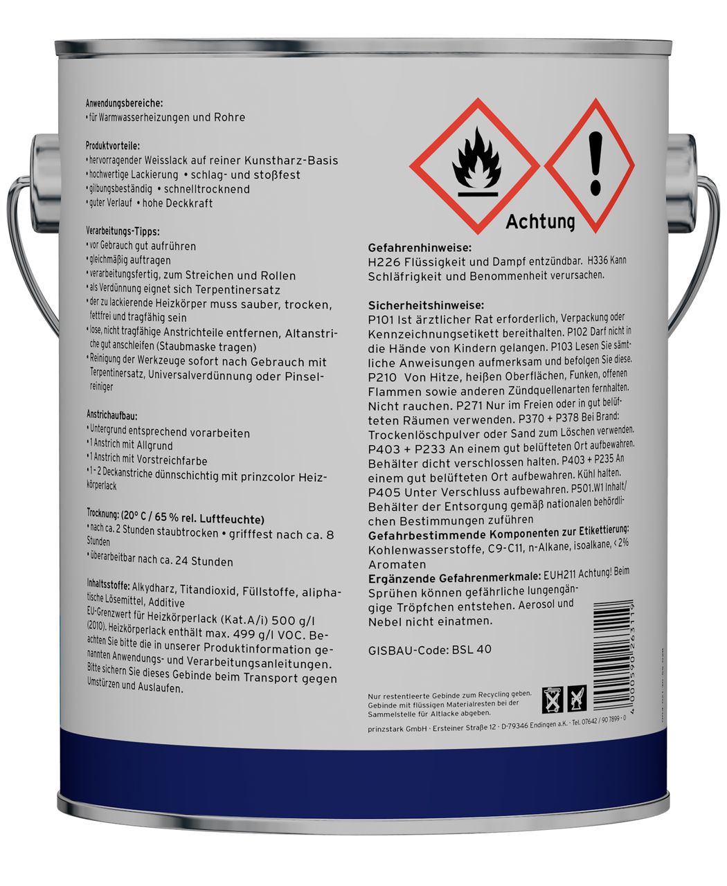 Plid Premium Heizkörperlack LH Thermolack weiß Glänzend Weiß