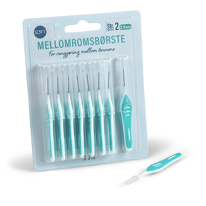 Soft Mellomromsbørste str 2, 8-pk