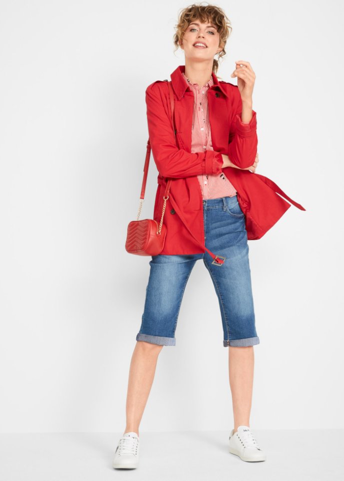 Stretch-Jeans-Bermuda mit Bequembund