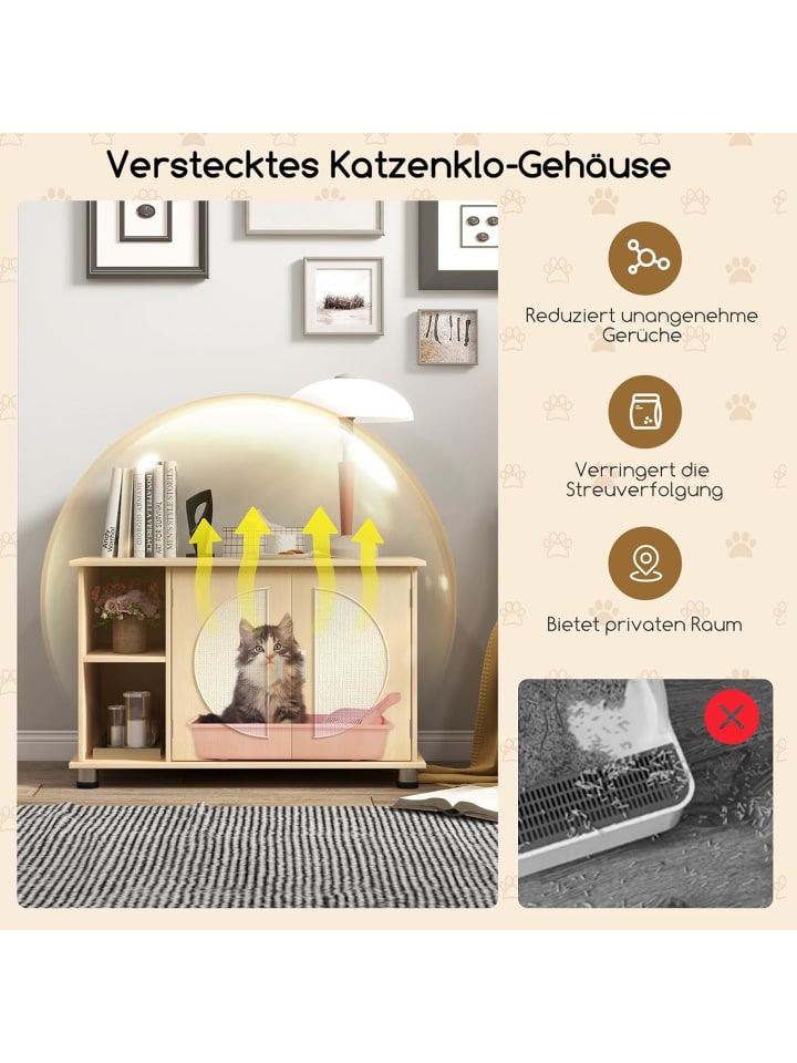 COSTWAY Katzenschrank 82x48x52cm in Beige günstig kaufen onesize