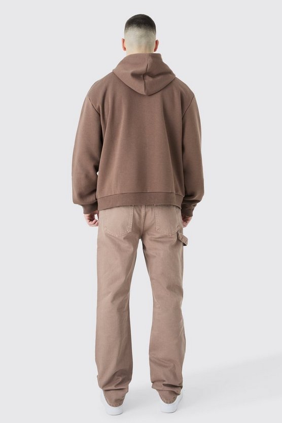 Tall kastiger Oversize Hoodie mit Borg-Applikation