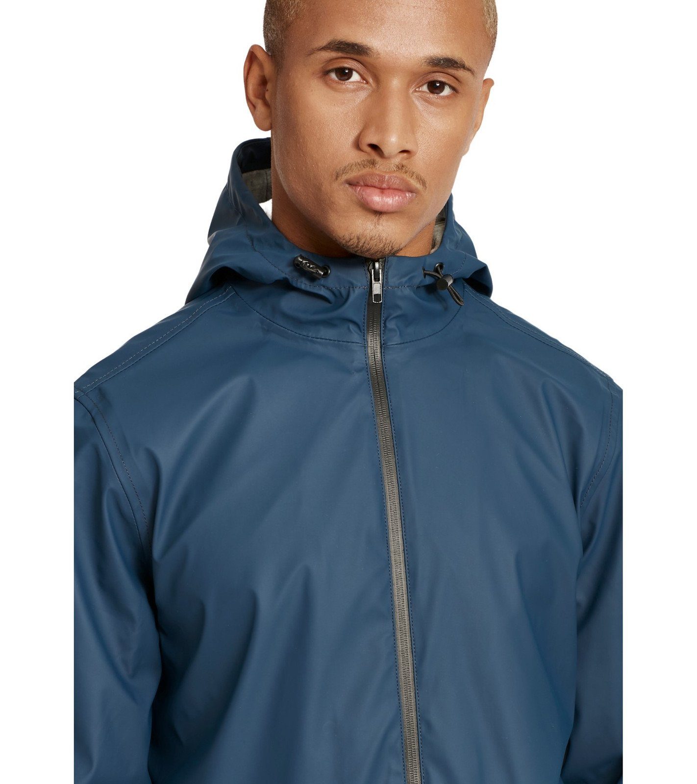 Blend Outdoorjacke BLEND Herren Regen-Mantel Windbreaker mit Kapuze Jyrki Regen-Jacke Blau