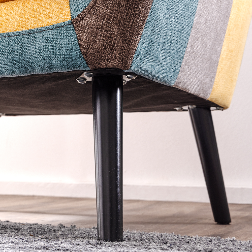 Trendstabil Skandinavischer Sessel Stoffbezug Patchwork mehrfarbig