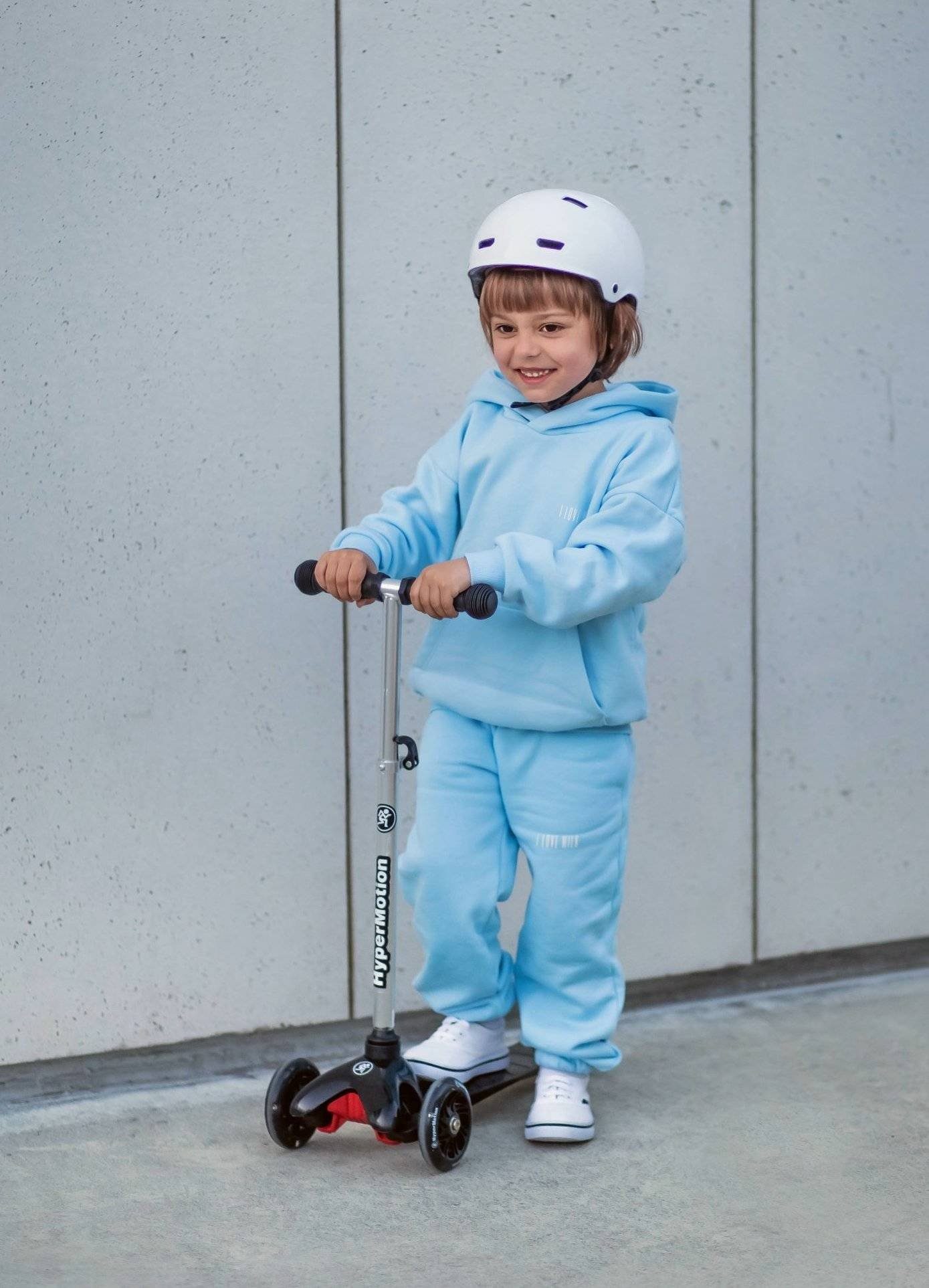 HyperMotion Dreiradscooter 3-Rad Balance-Roller DINO, 3-5 Jahre, LED-Räder, Schwarz