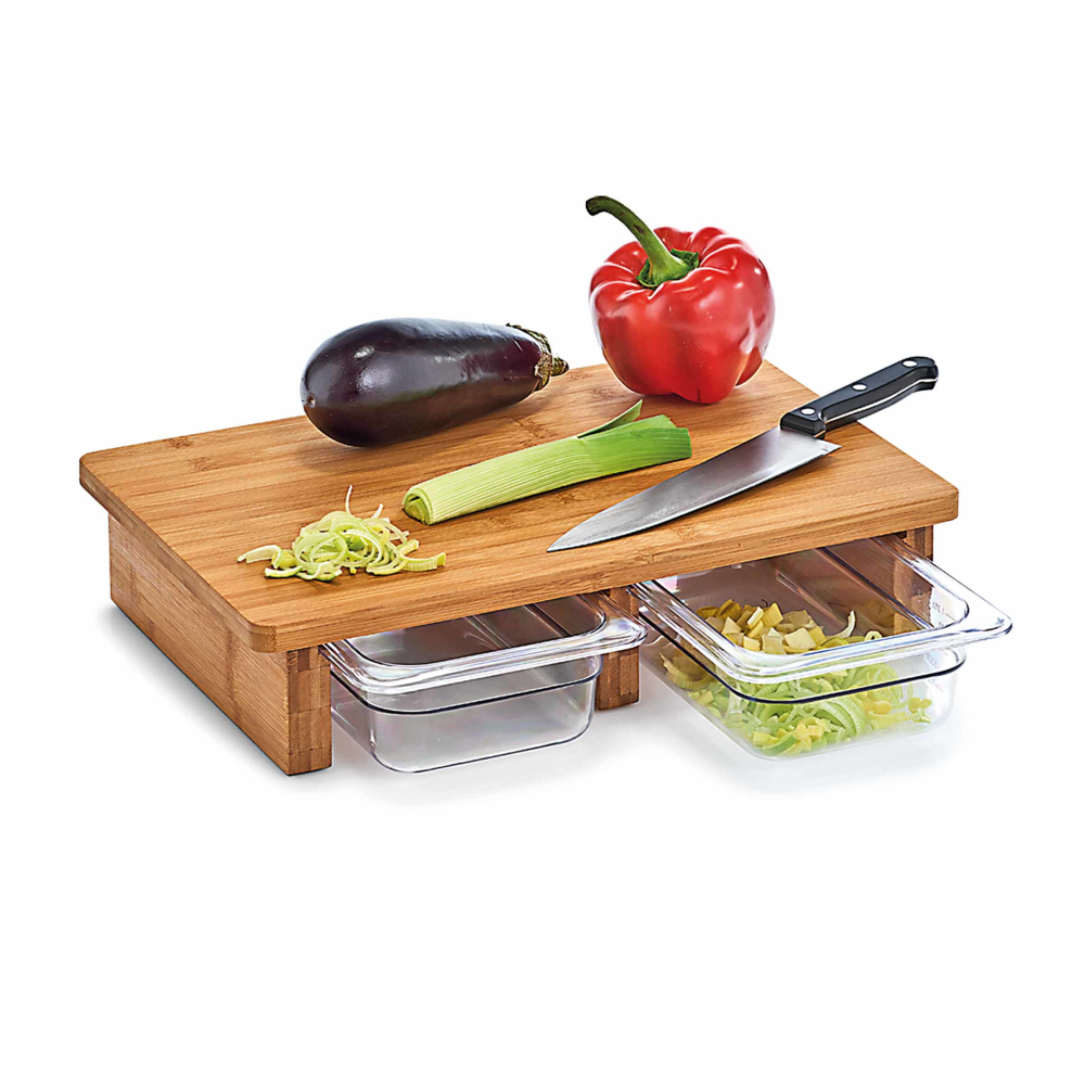 Schneidebrett mit 2 Auffangschalen