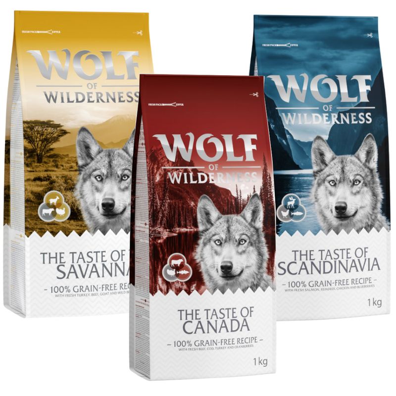 Mix-Probierpaket Wolf of Wilderness Adult zu TOP-Preisen | bitiba
