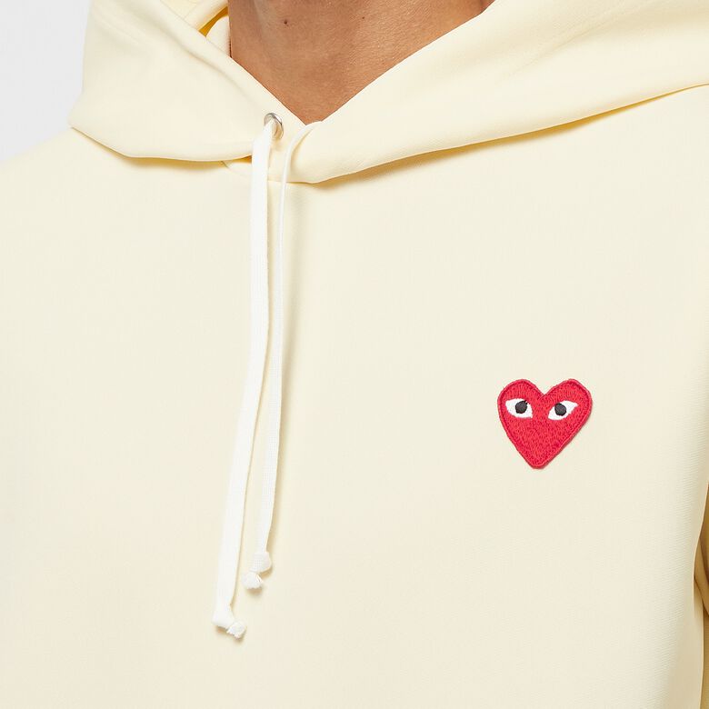 Comme des Garcons Play Hooded Sweatshirt ivory
