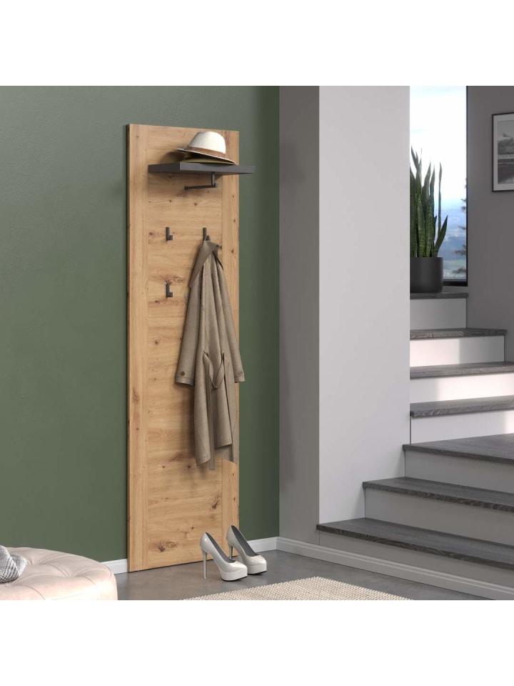 ebuy24 Wandgarderobe Follow Grau 62 x 26 cm günstig kaufen onesize