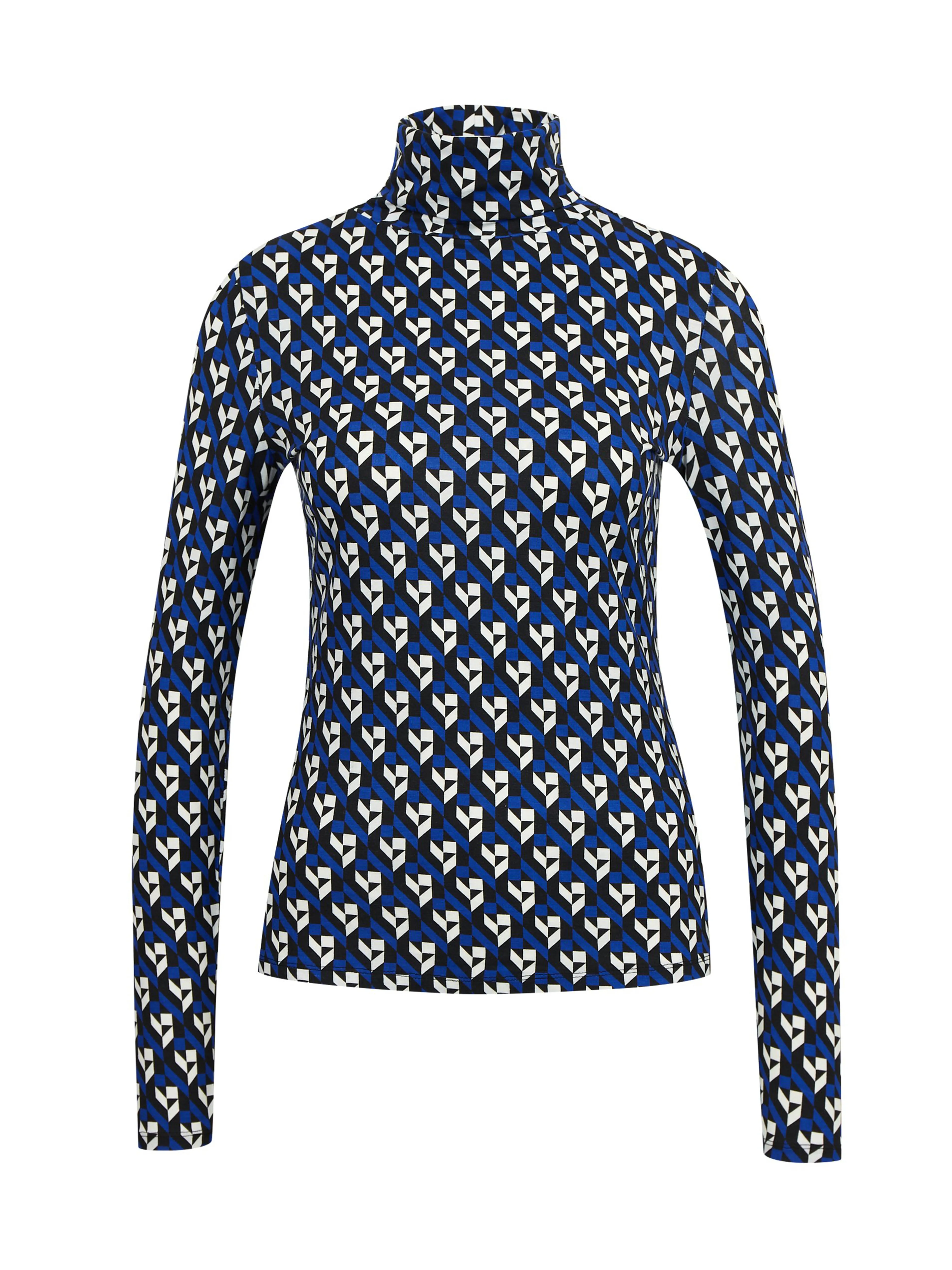 Blauer gemusterter Damen-Rollkragenpullover ORSAY