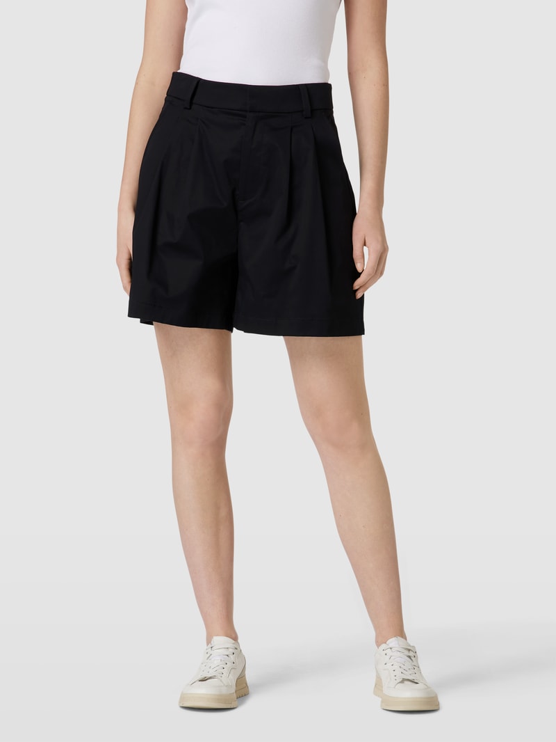 Bermudas mit Bundfalten in schwarz
