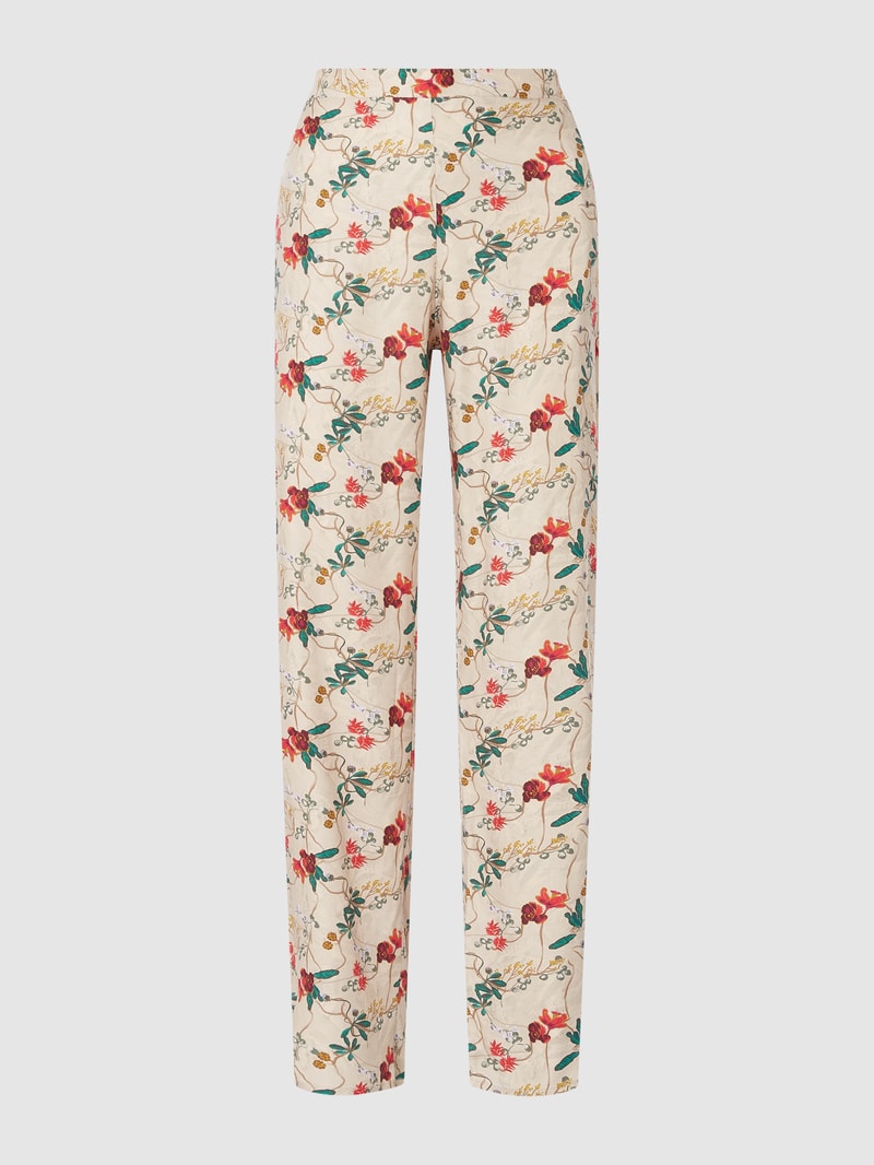 Pyjama-Hose mit floralem Muster in sand