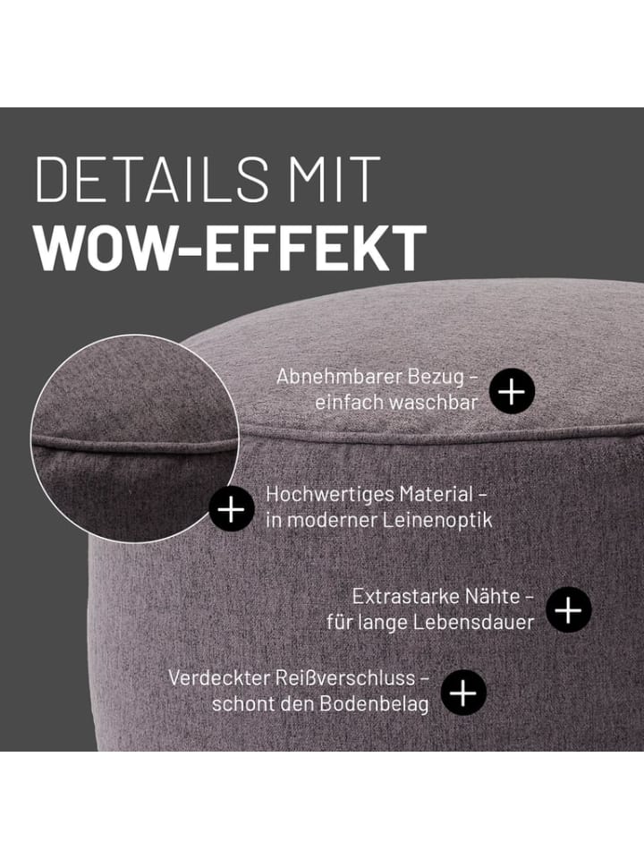 Lumaland Comfort Line Sitzsack-Hocker 25 x 45 cm Bodenkissen Bean Bag Pouf günstig kaufen onesize