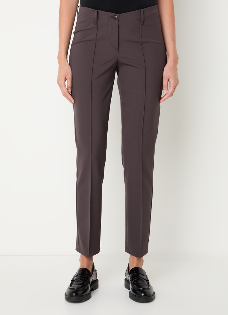 Gardeur high-waist slim-fit cropped trousers with crease
