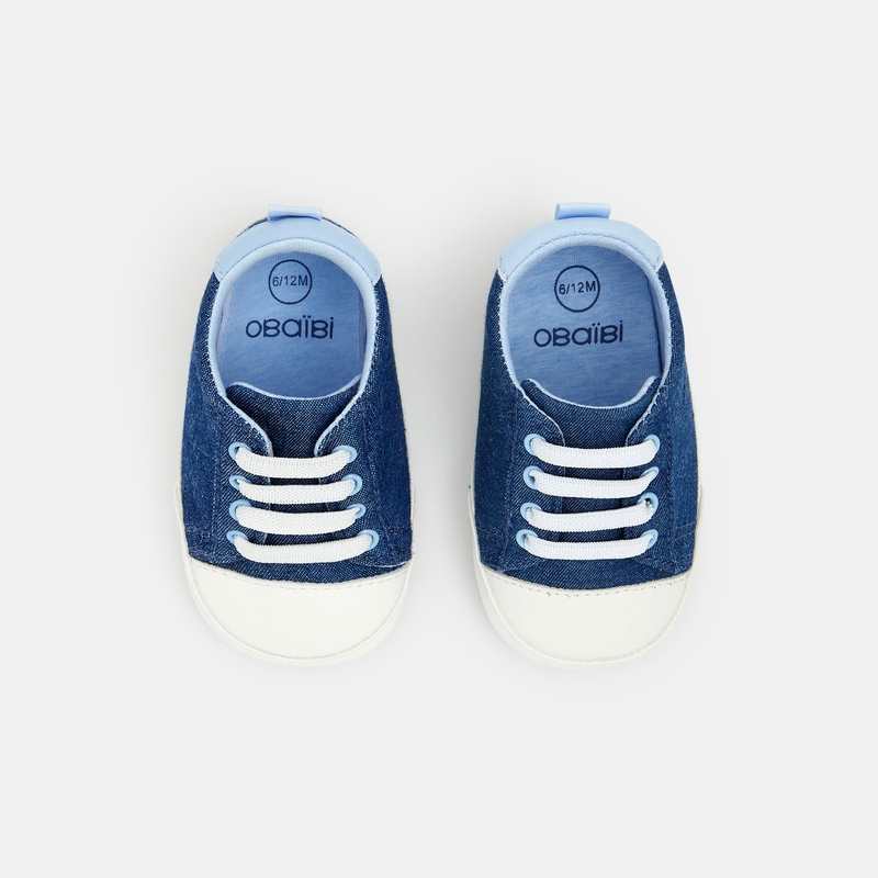 Basket montante effet denim bleues naissance