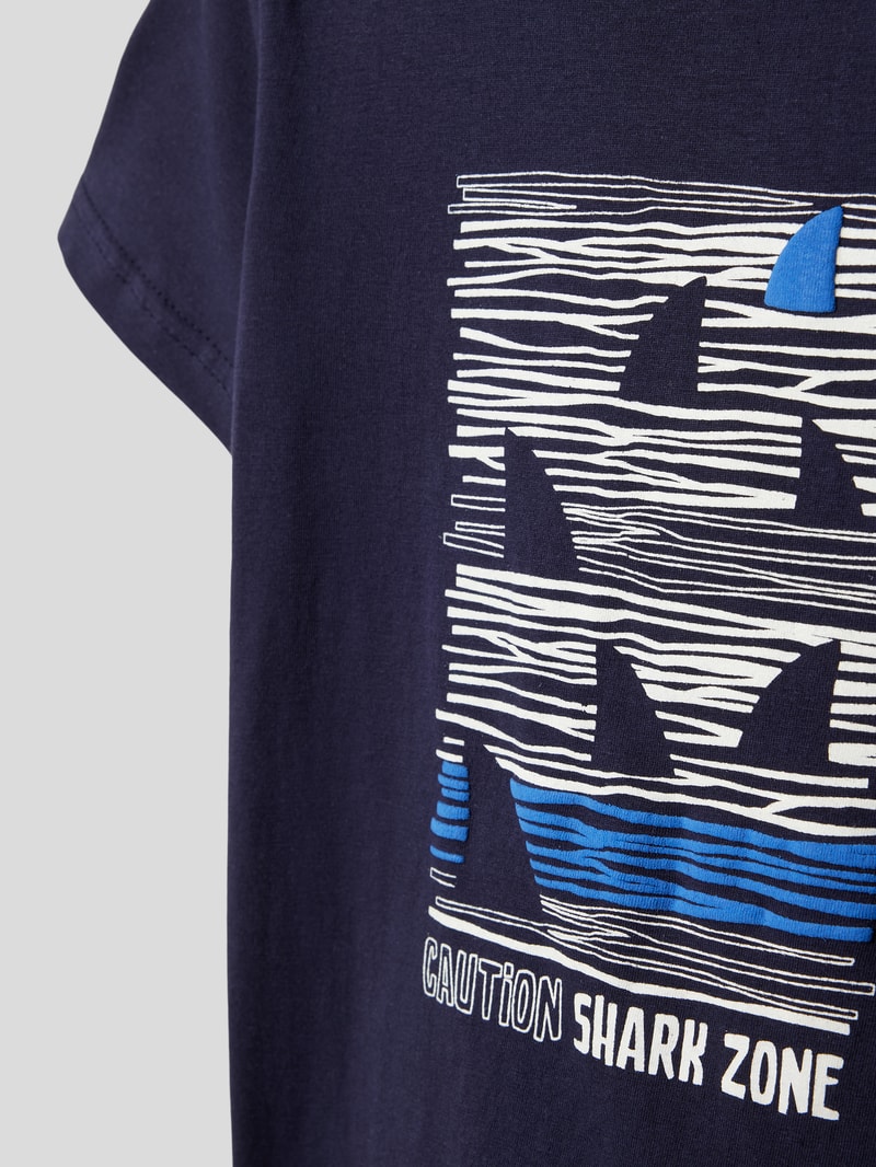 T-Shirt mit Motiv-Print in blau