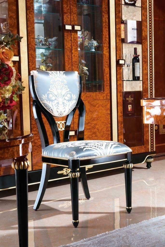 JVmoebel Esszimmer-Set, 10tlg. Esszimmer Set Garnitur Vitrine Tisch 6x Stuhl Kommode Spiegel